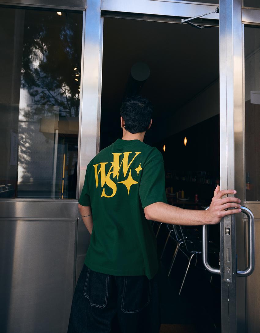 T-Shirt mit Print-Grün