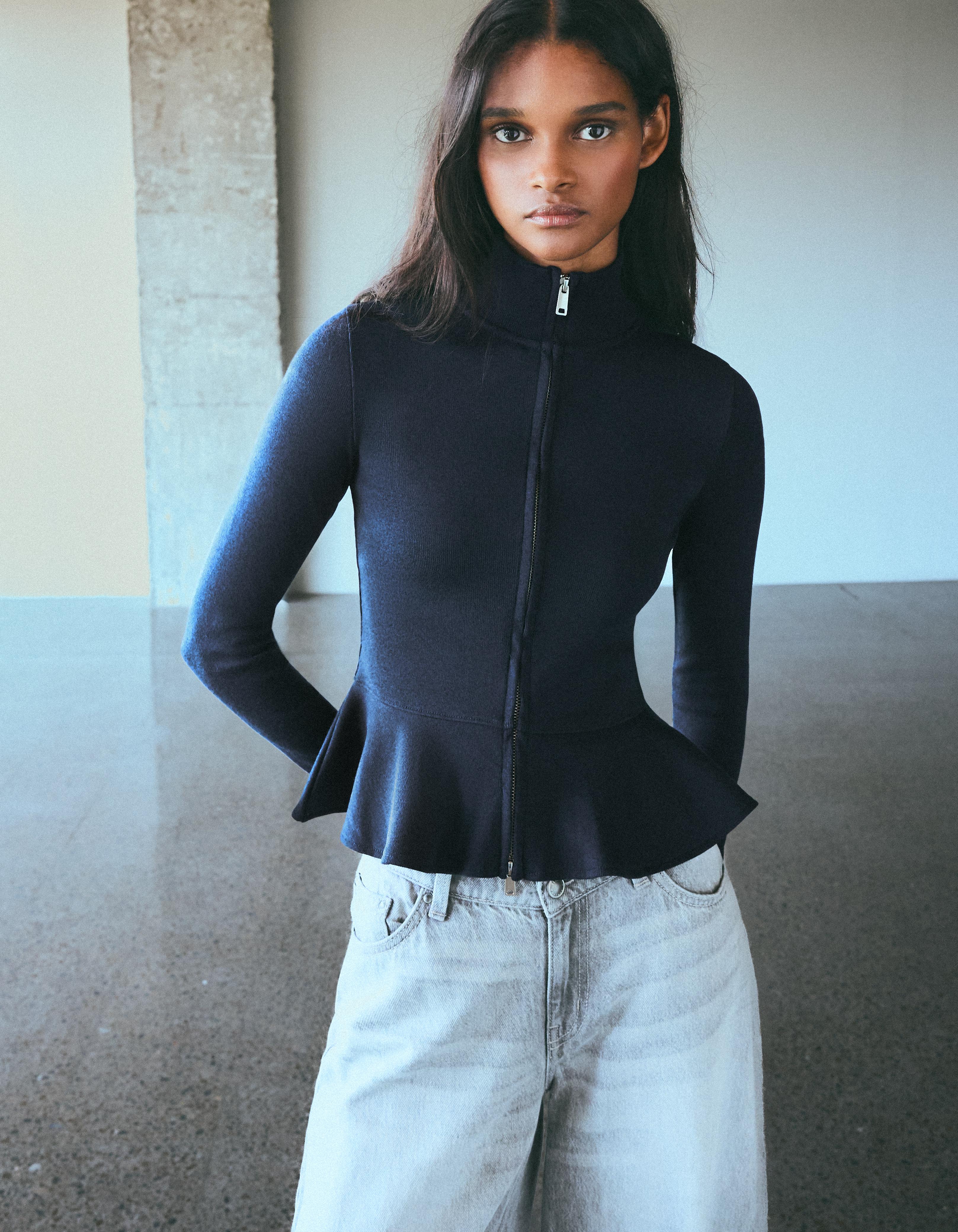 Bershka Dik yaka peplum ceket görsel 5
