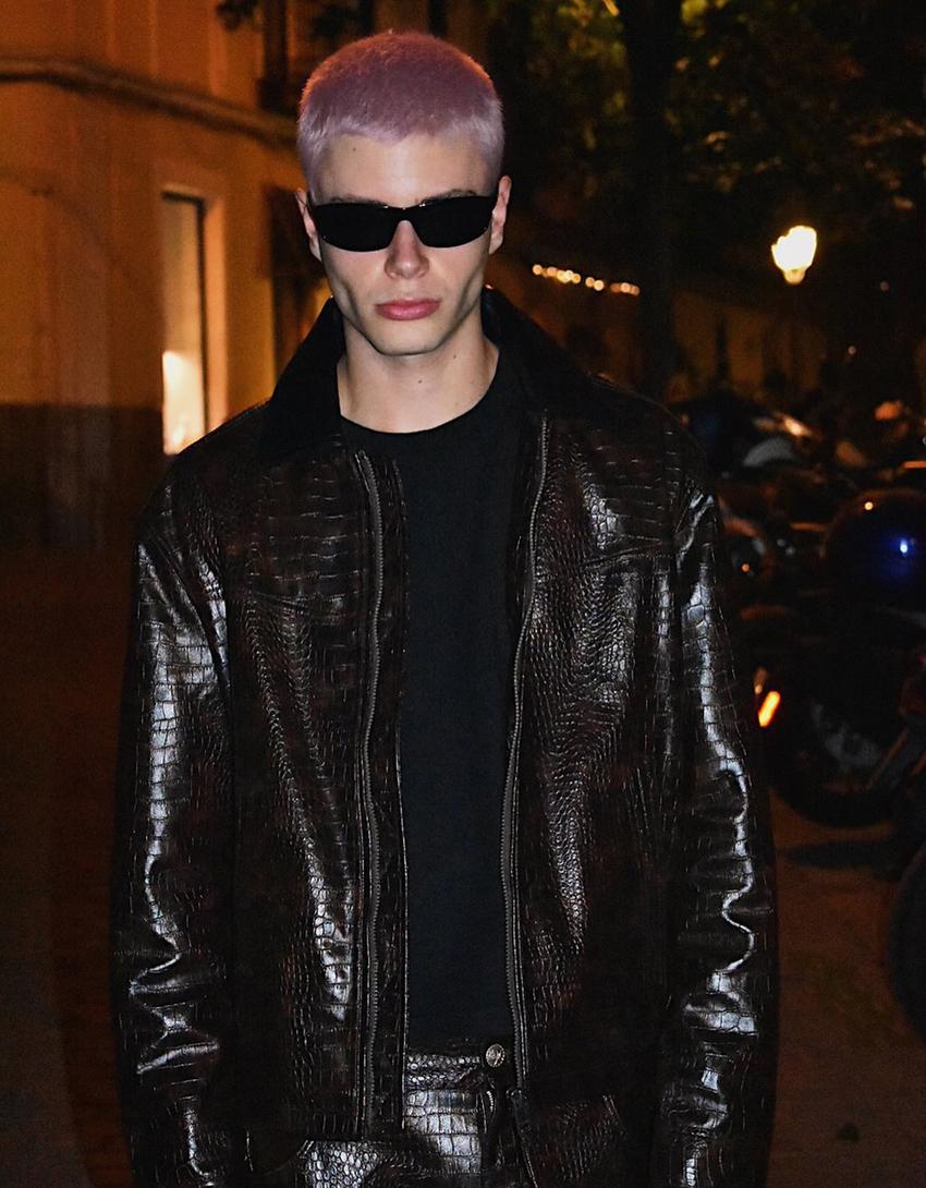 Leather effect jacket-Brown