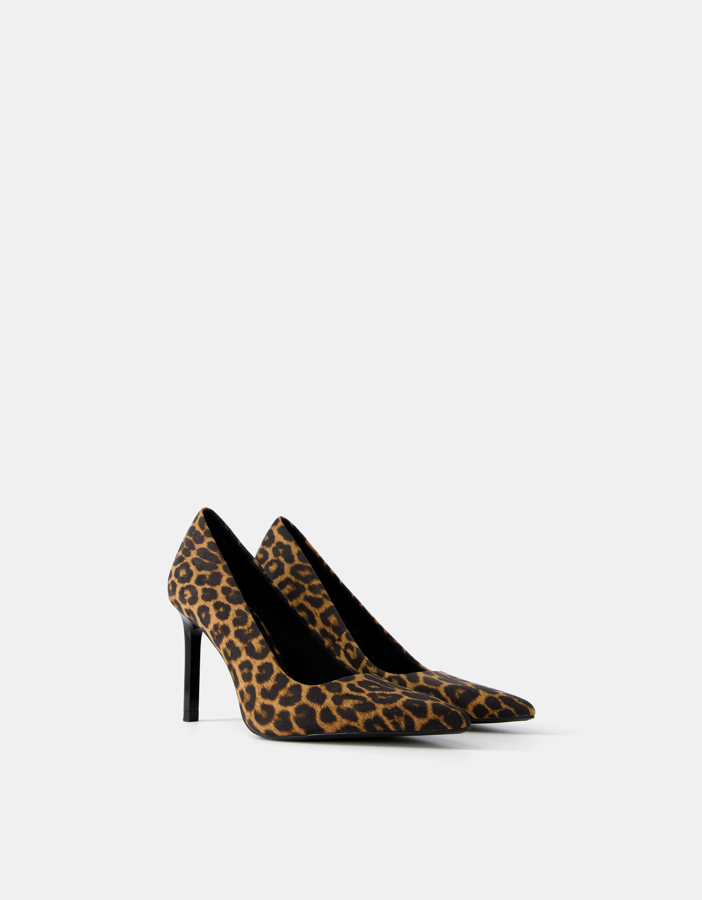 Bershka Absatzschuhe Mit Hohem Absatz Und Animalprint Damen 39 Leopardenmuster