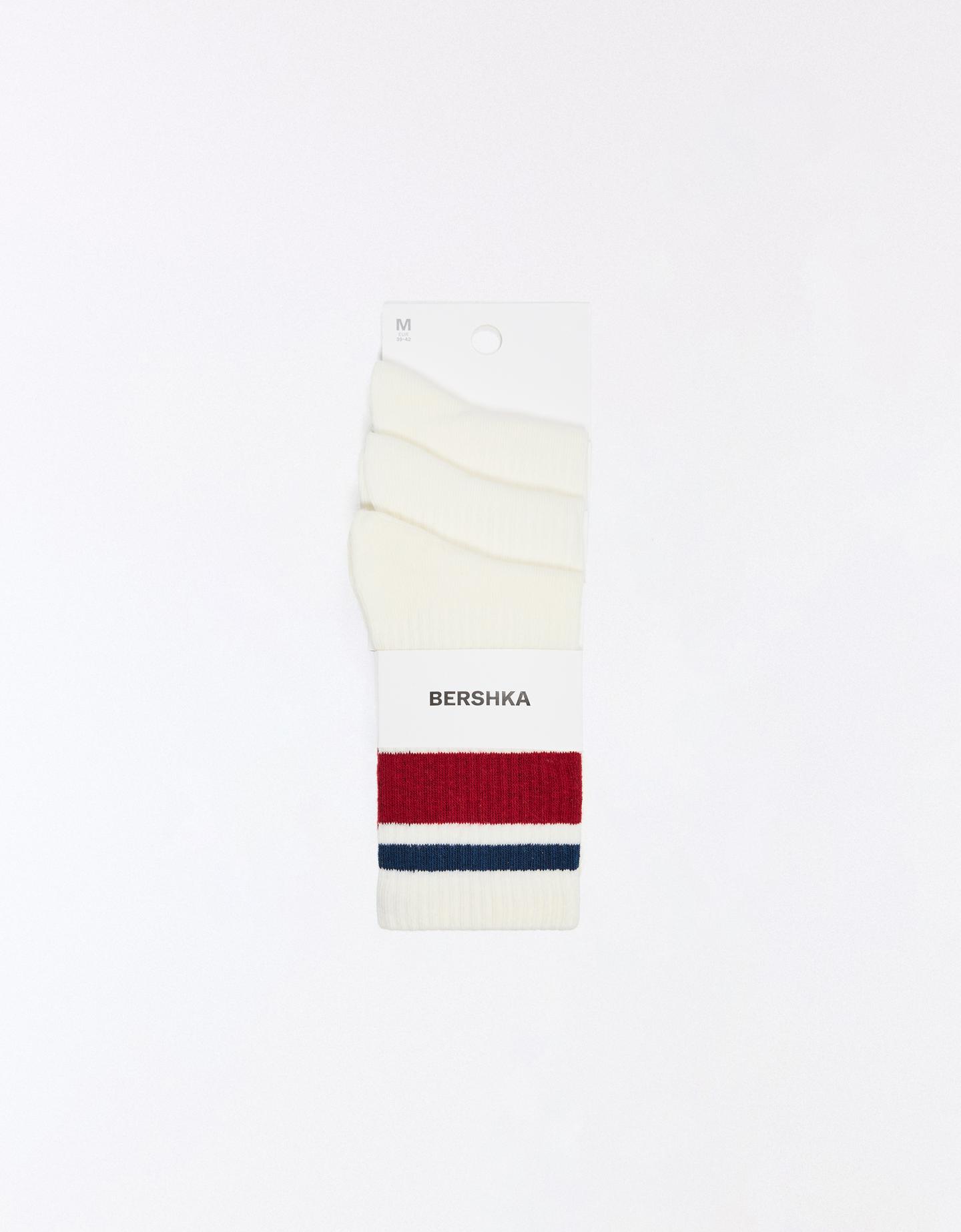 Bershka zestaw skarpetek retro biały