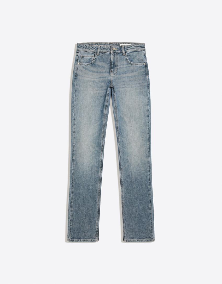 Düşük bel slim fit jean-Açık mavi