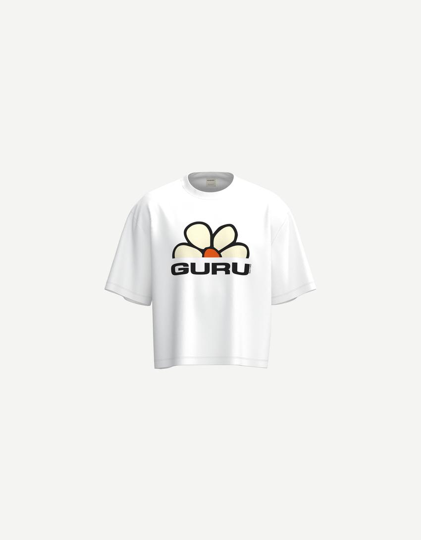 Maglietta Guru a maniche corte cropped-Bianco-3