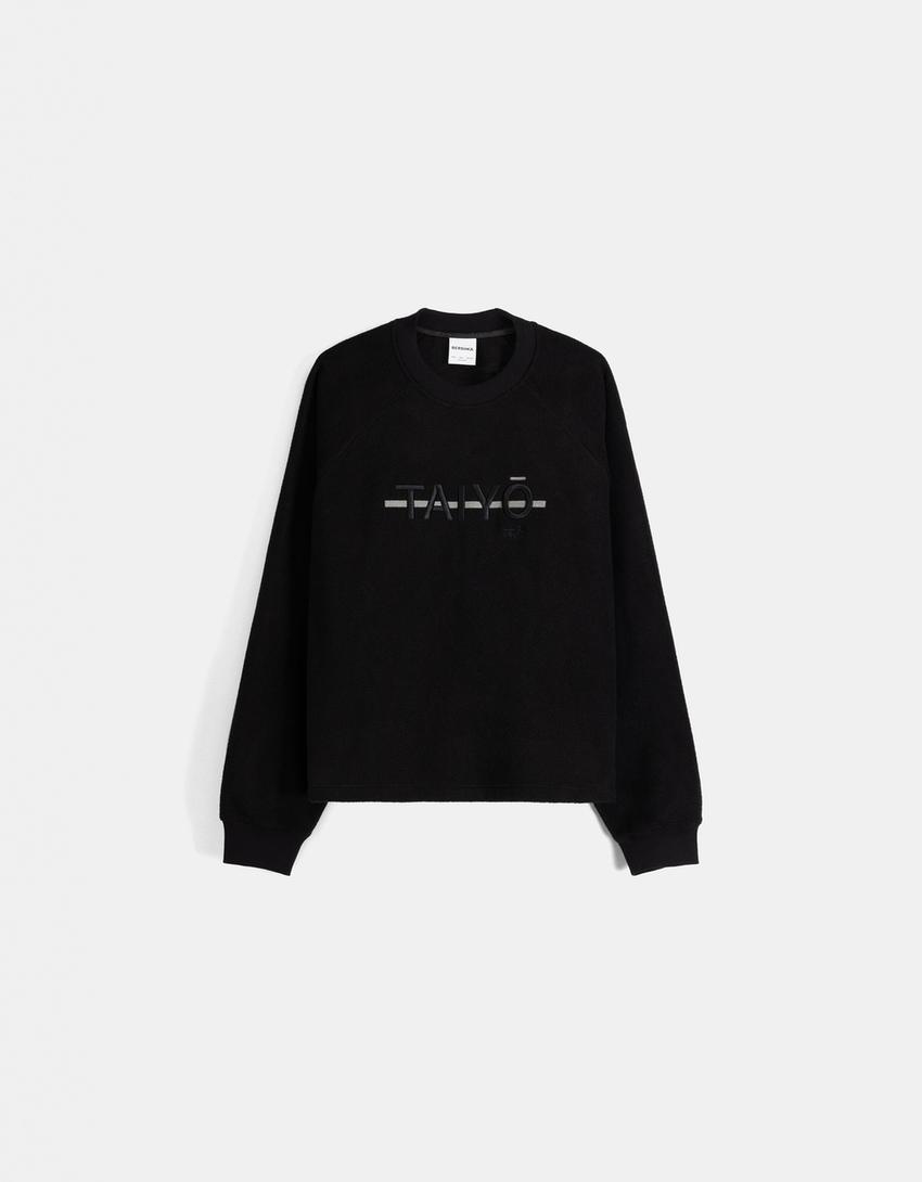 Sweat polaire brodé-Noir-4