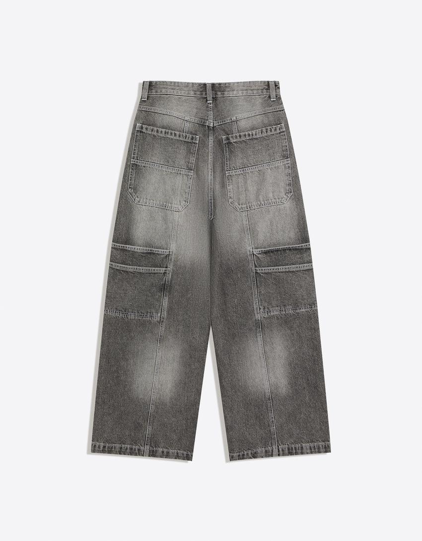 Megabaggy Jeans-Grau