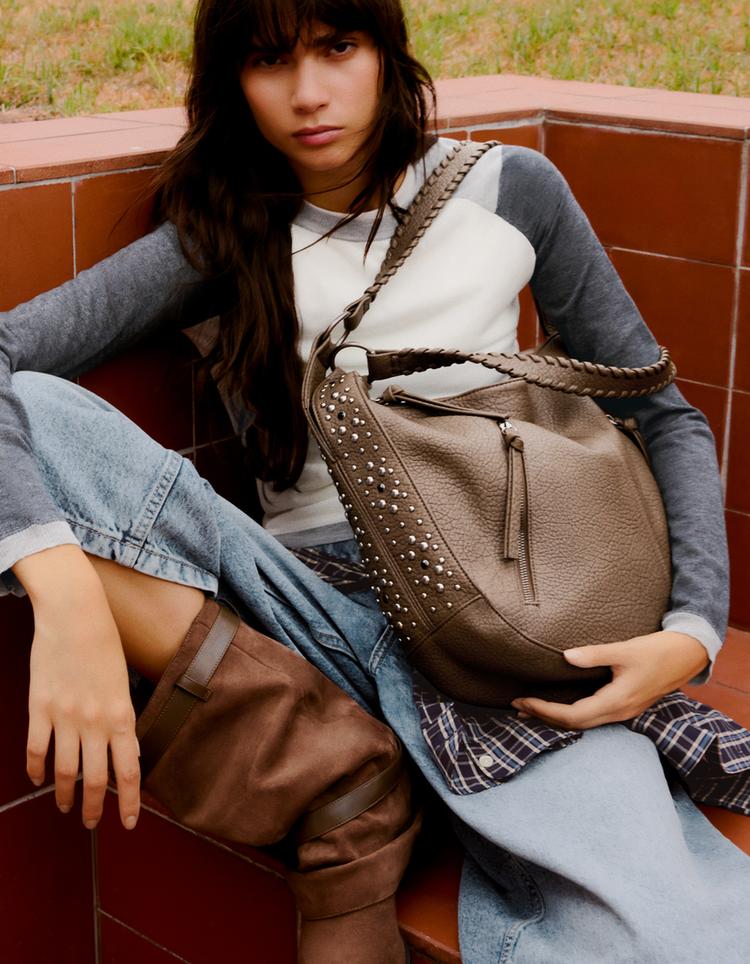 Zip shoulder bag — Sand