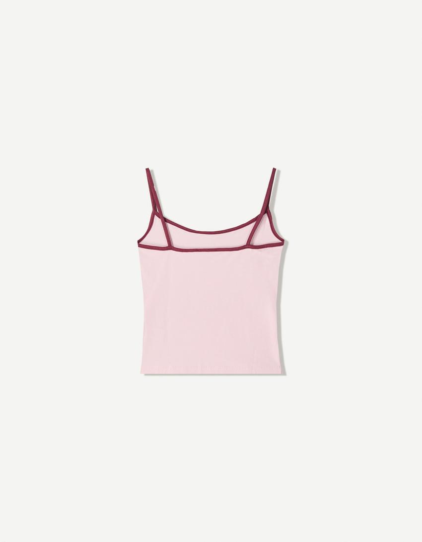 Contrast strappy top - Women | Bershka