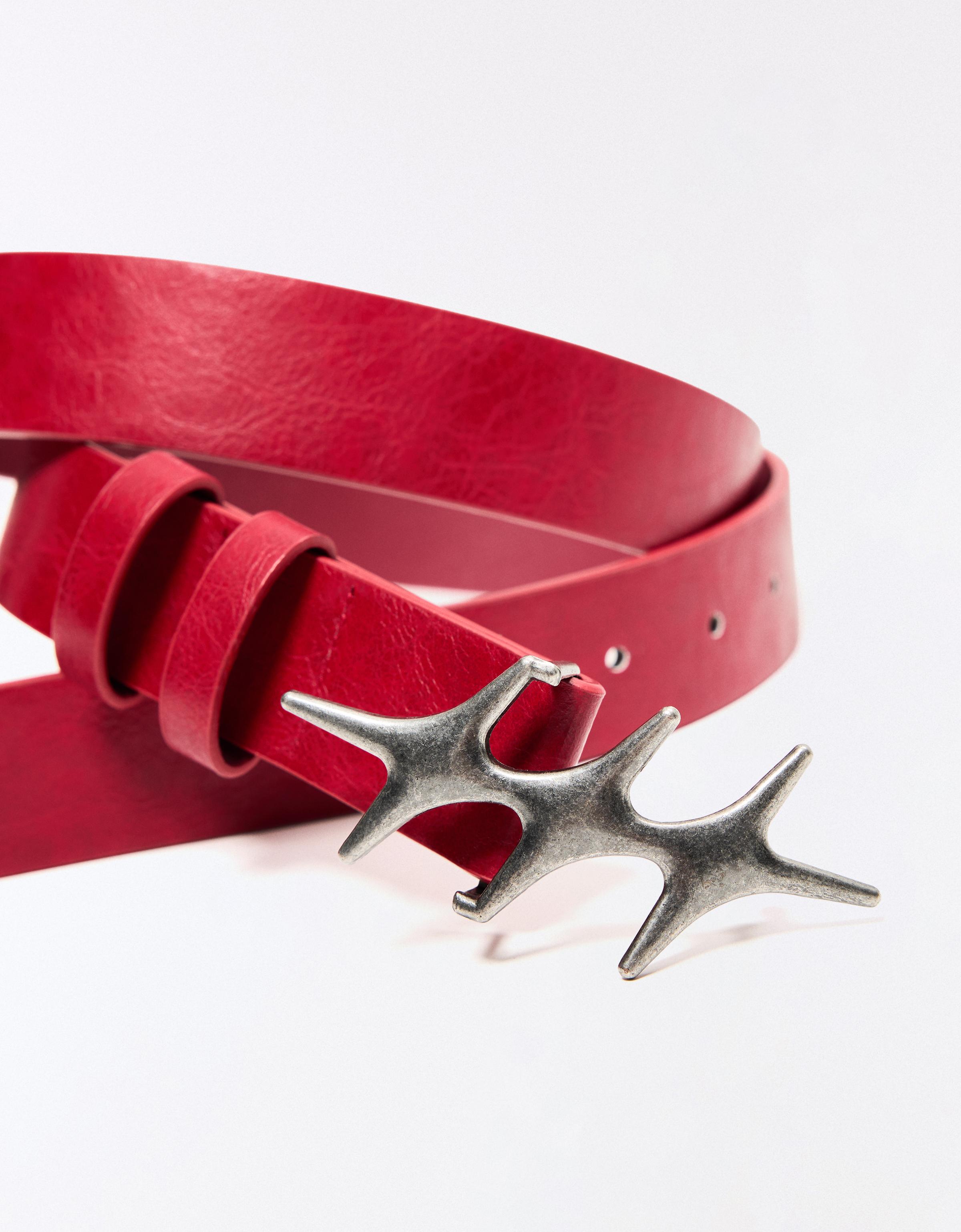 Star buckle belt — Red