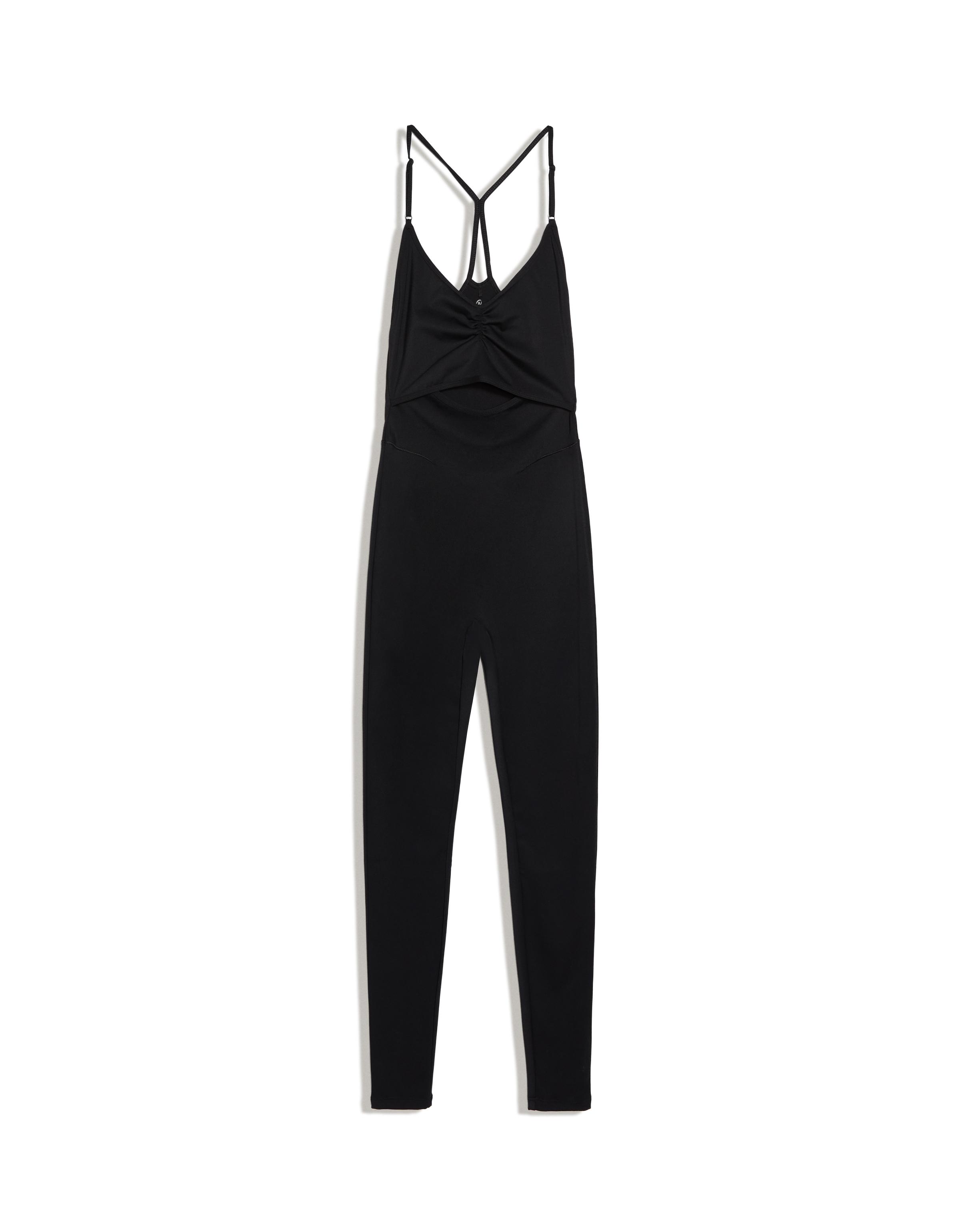 Breathable & Quick Dry strappy technical jumpsuit — Black