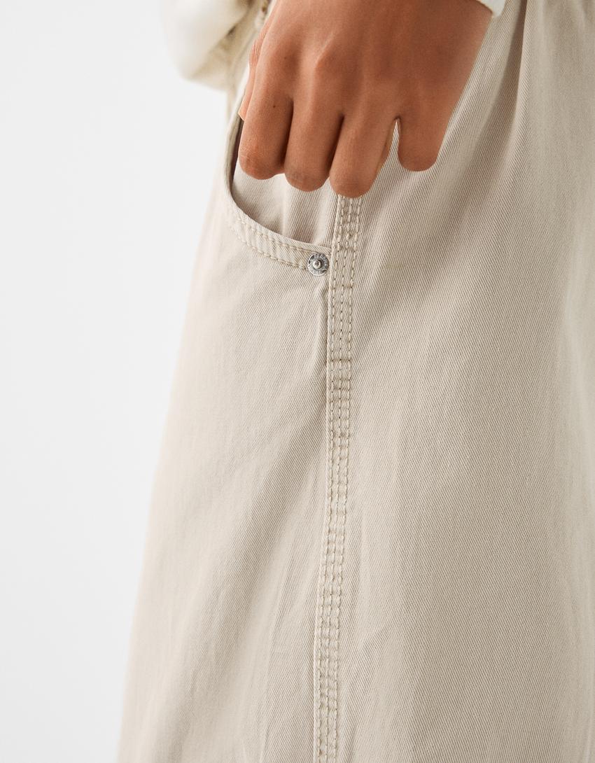 بنطلون رياضي من القطن-رملي-5