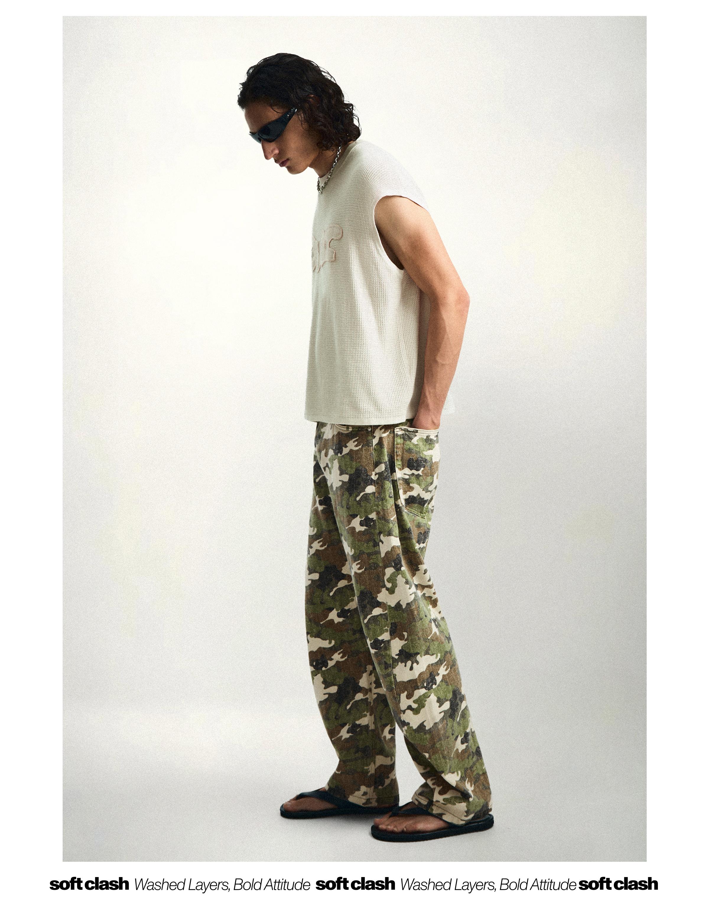 Twisted print jeans — Green
