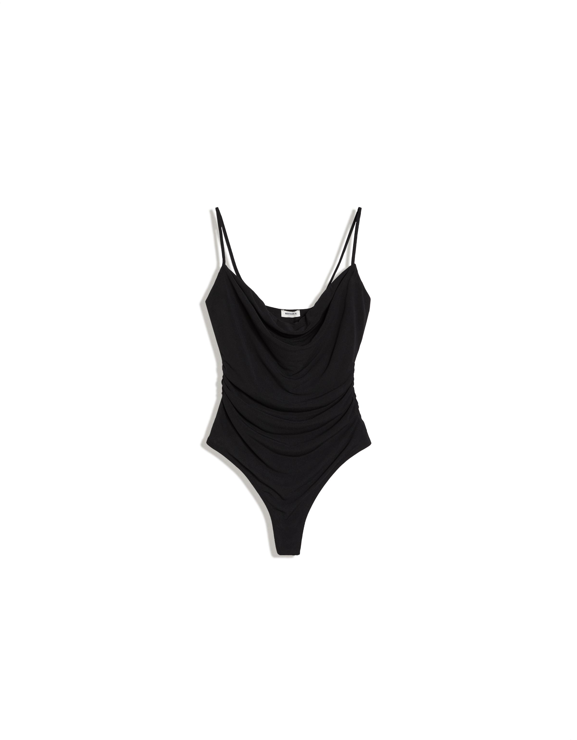 Draped strap body — Black