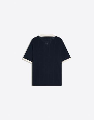 Short sleeve print polo shirt — Navy 5
