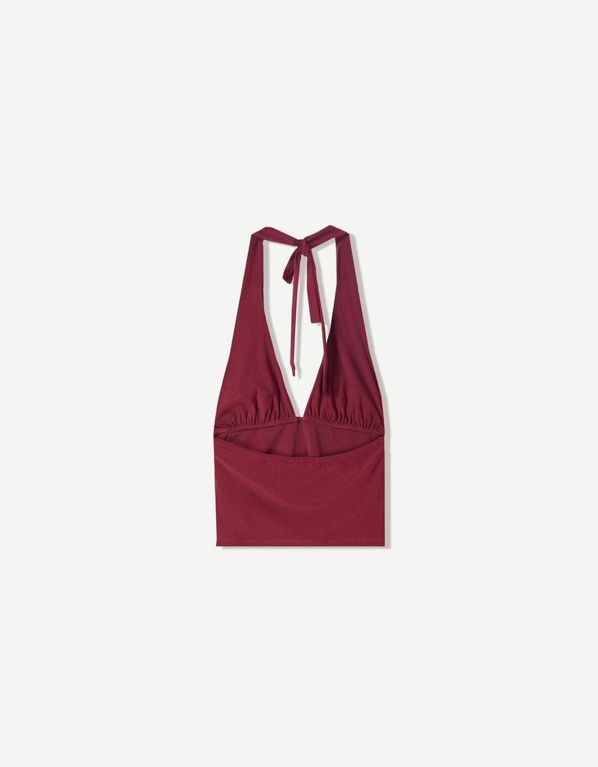 Top halter fruncido-Burdeos-4
