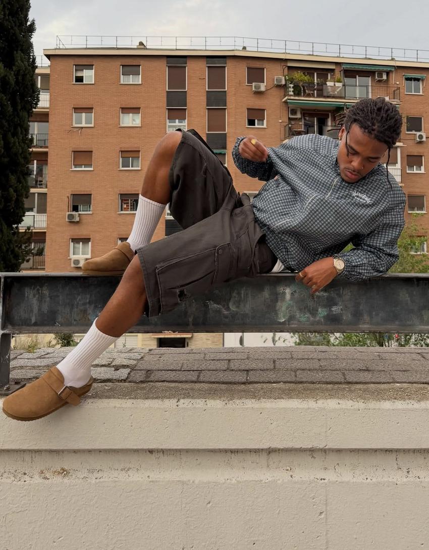 Skater cargo Bermuda shorts-Grey