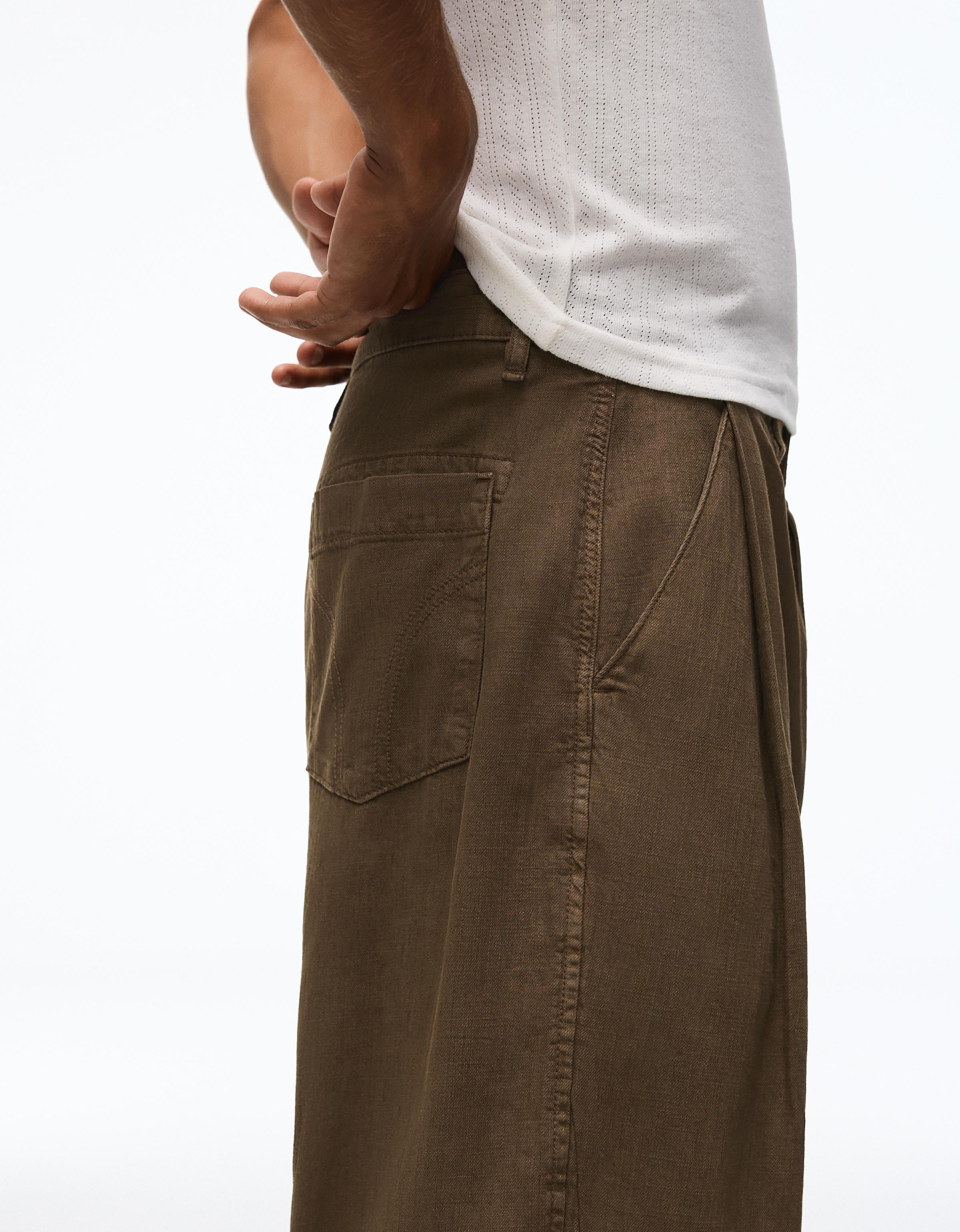 Ketenli super baggy fit pantolon - Görsel 33