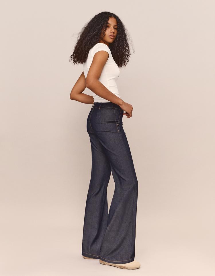 Düşük bel bootcut pantolon