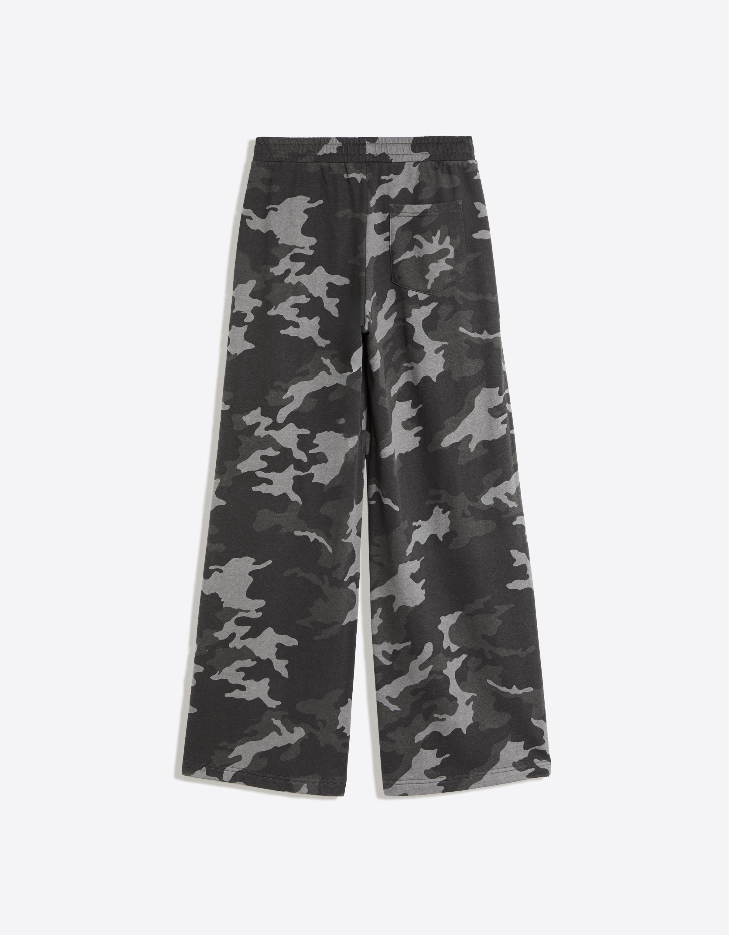 Printed plush trousers — Dark grey