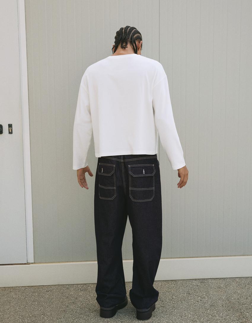 Baggy jogger jeans-Navy