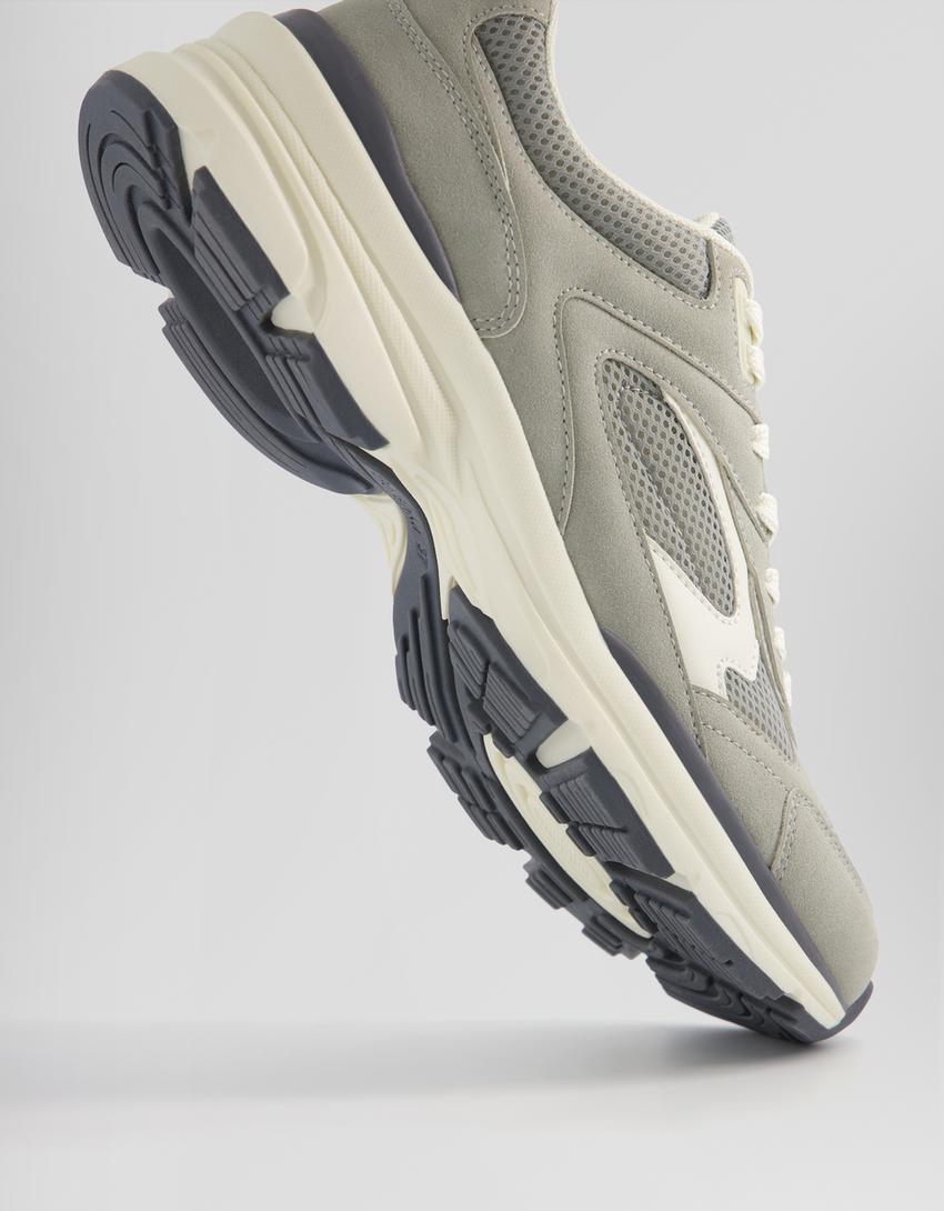 Zapatillas combinadas rejilla-Gris-1