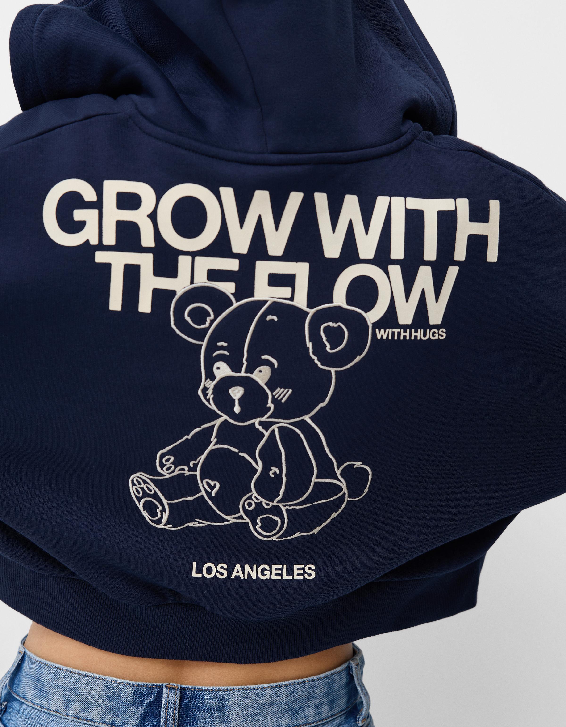 Cropped zip-up hoodie - Women | Bershka
