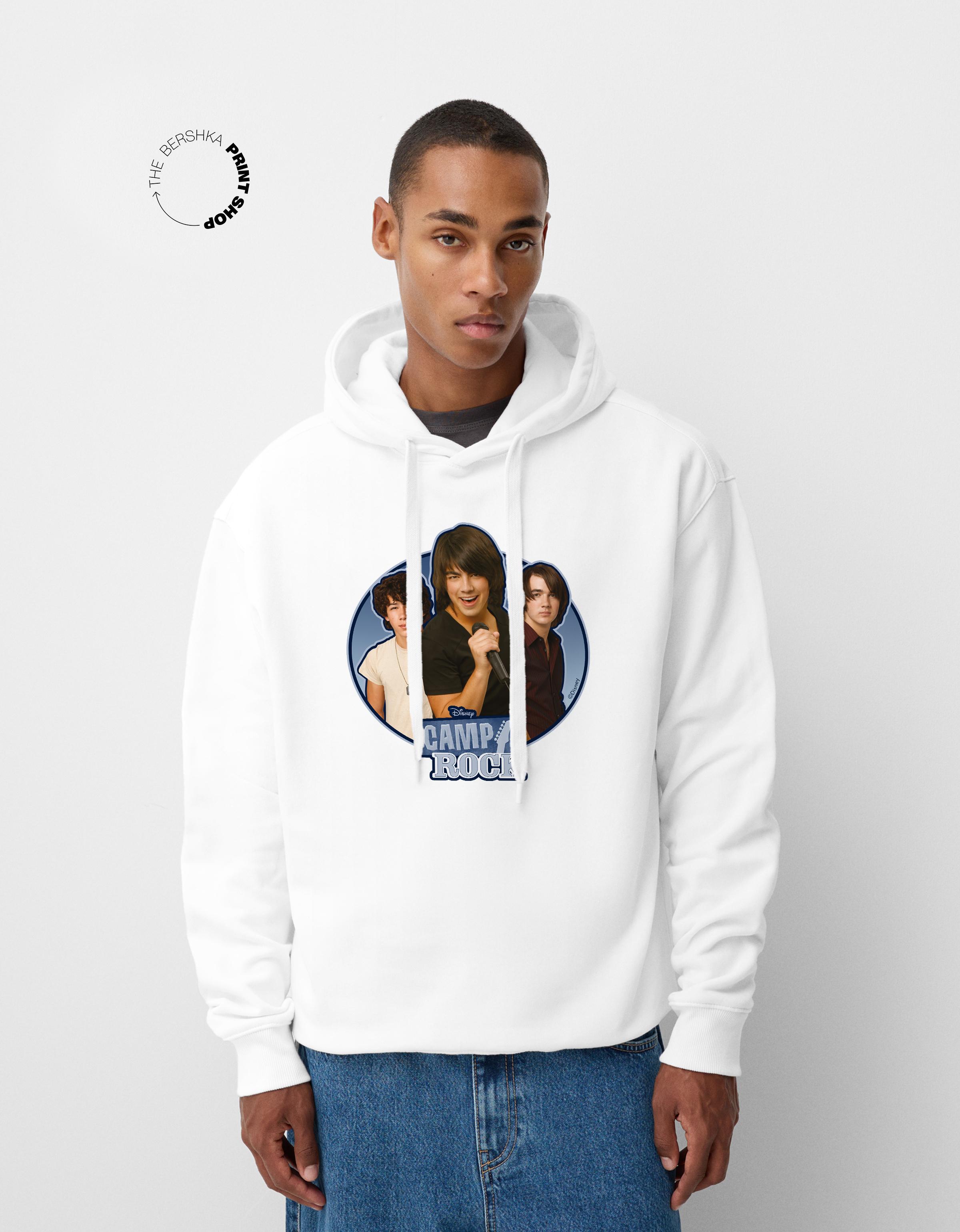 Bershka Hoodie Camp Rock Mit Kapuze Herren Xl Weiss