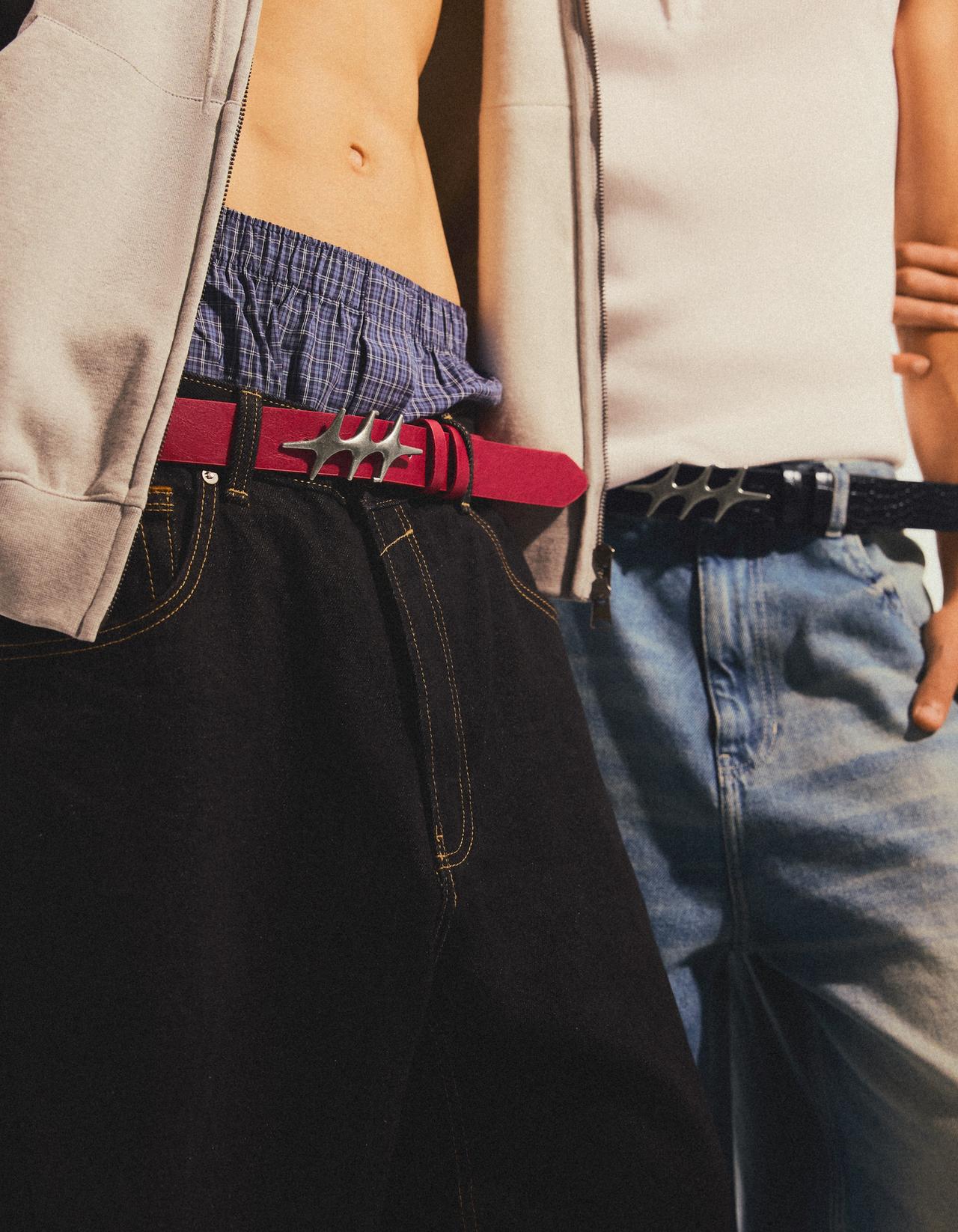 Star buckle belt — Red
