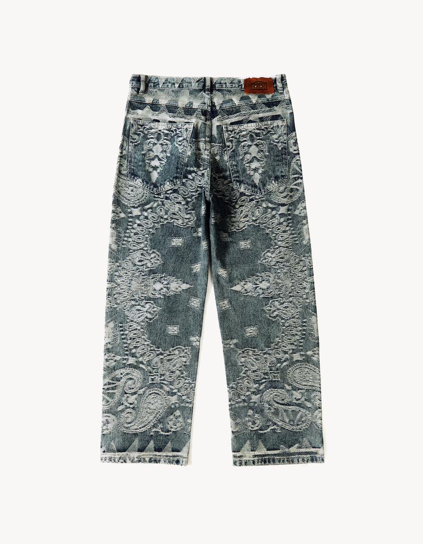 Jeans baggy ARIES X BERSHKA-Azul lavado