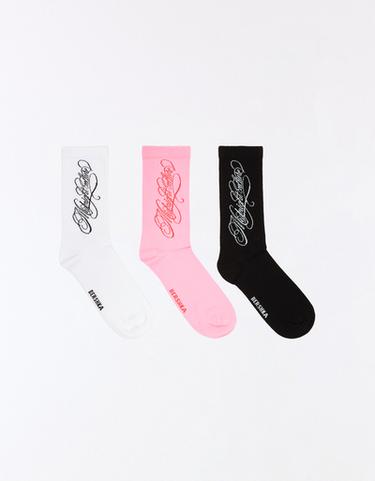 Pack of 3 assorted socks — Pink 3
