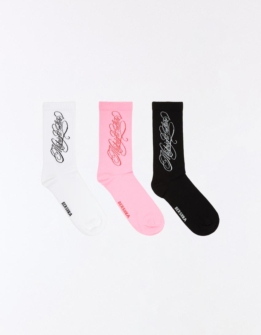 Pack 3 calcetines combinados-Rosa