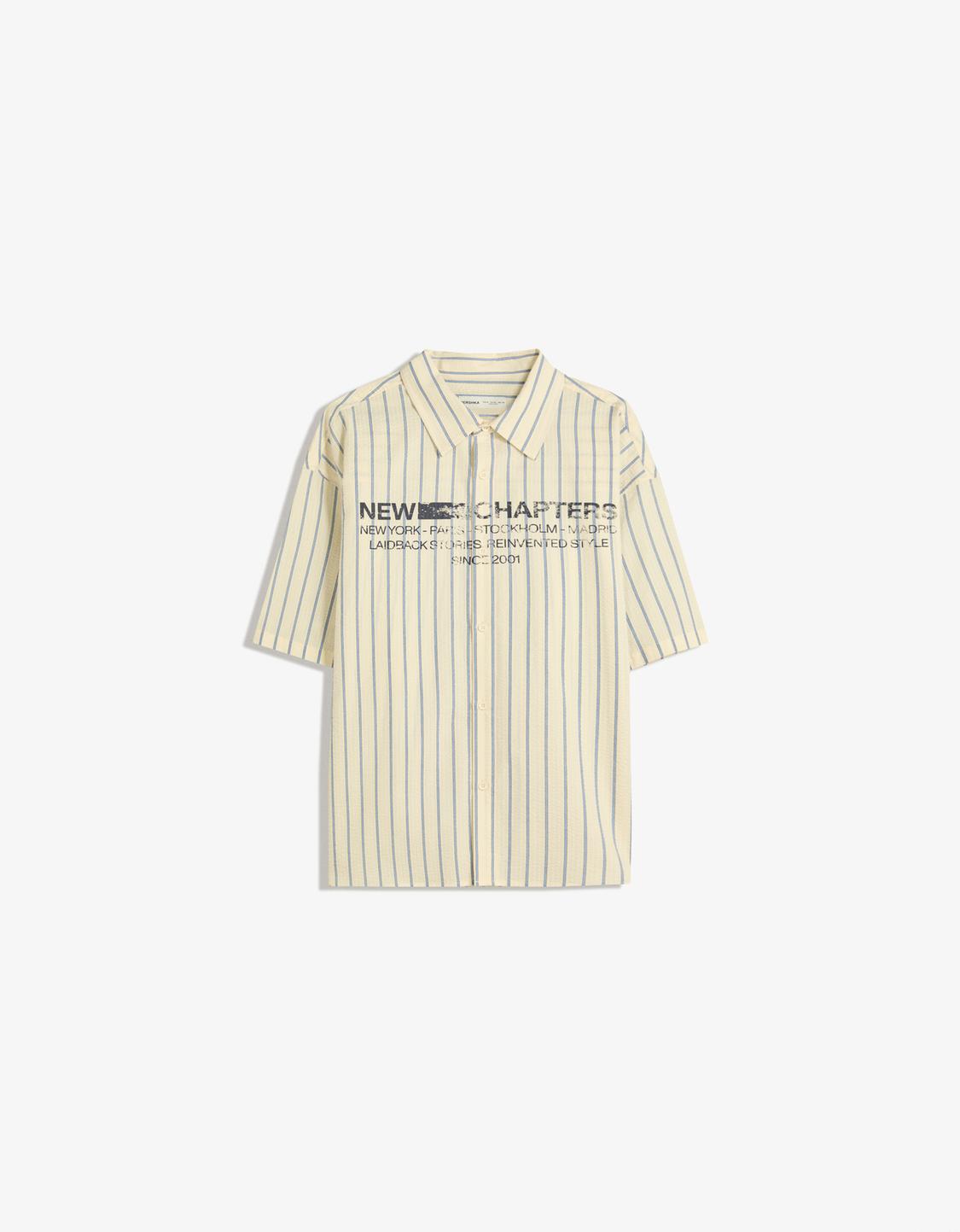 Printed short sleeve oversize fit shirt