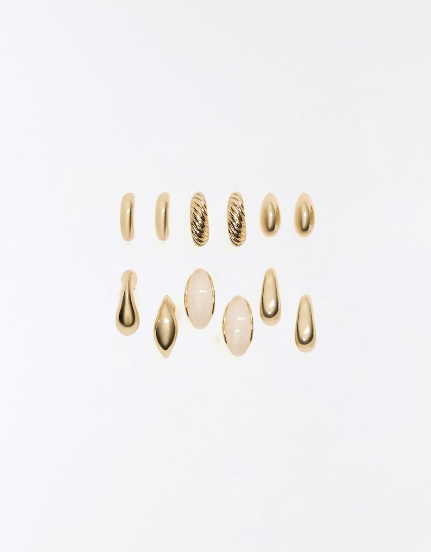 Ohrring-Set-Gold