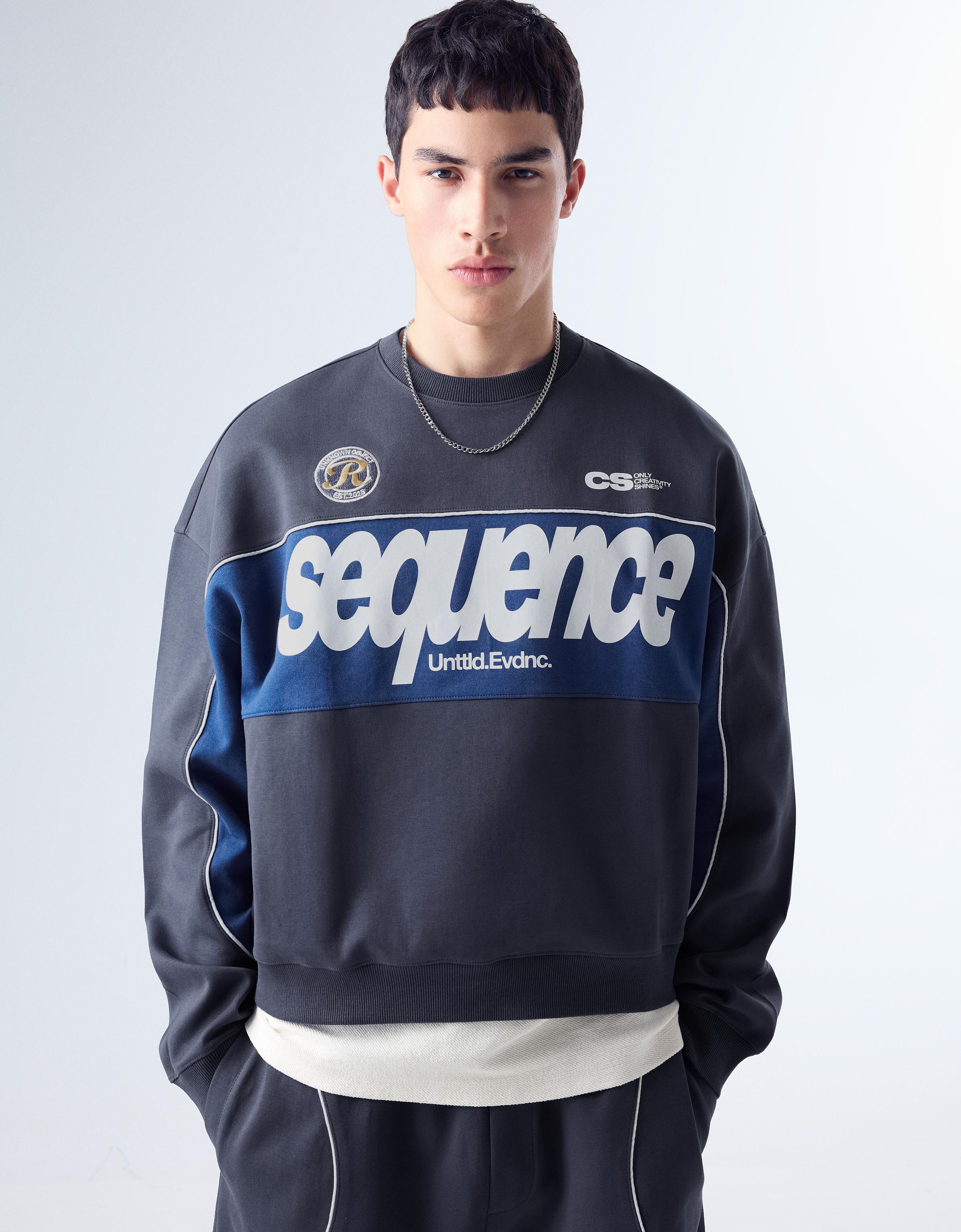 Baskılı bisiklet yaka sweatshirt - Görsel 15