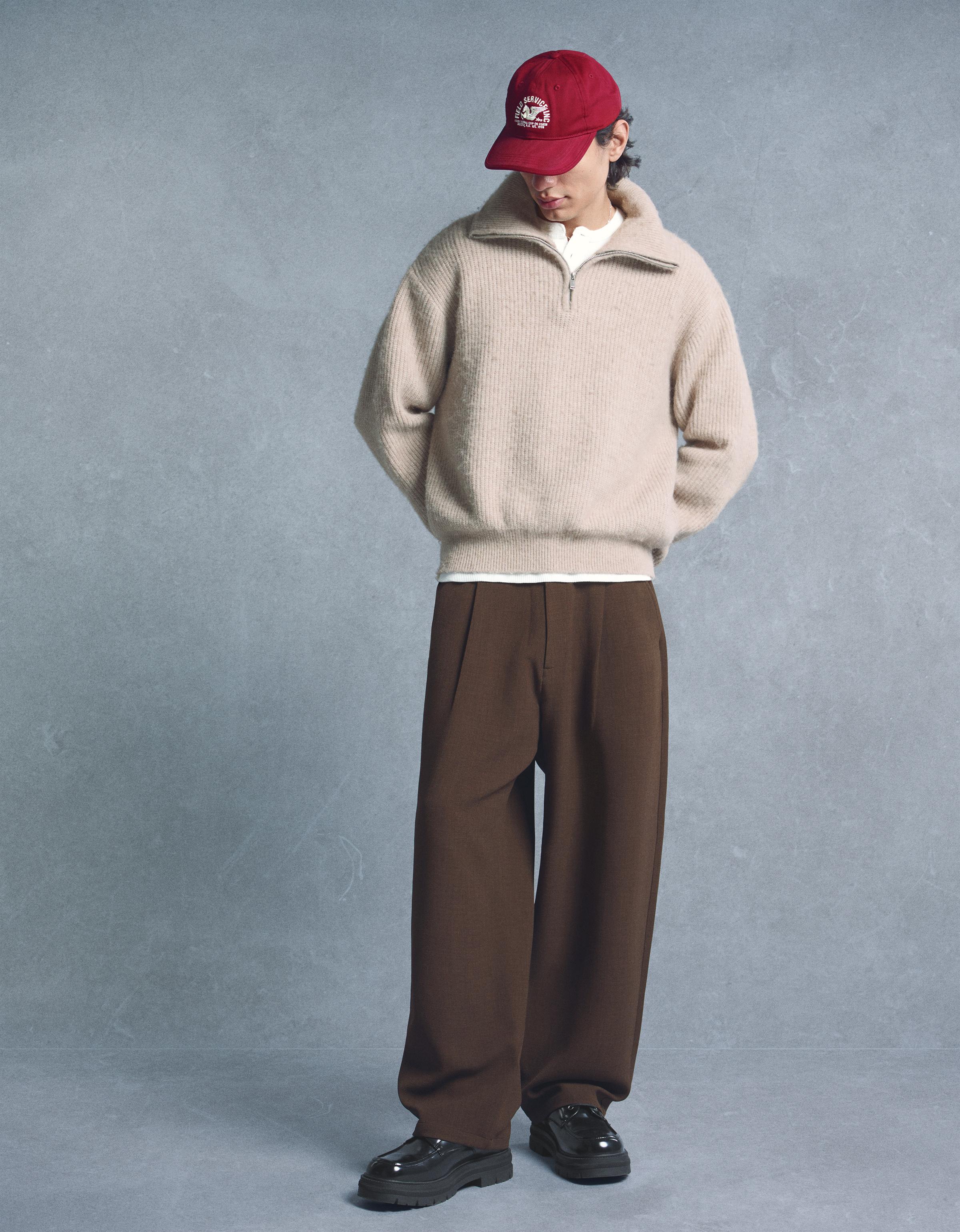 Super baggy tailored trousers — Brown