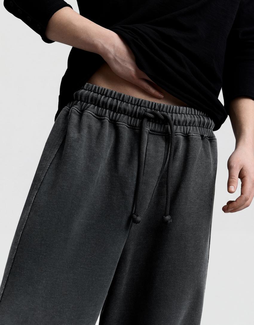 Celana panjang super baggy-Abu-abu