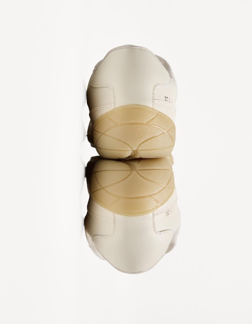 Pantofi sport talpă subțire print floral-Combinație