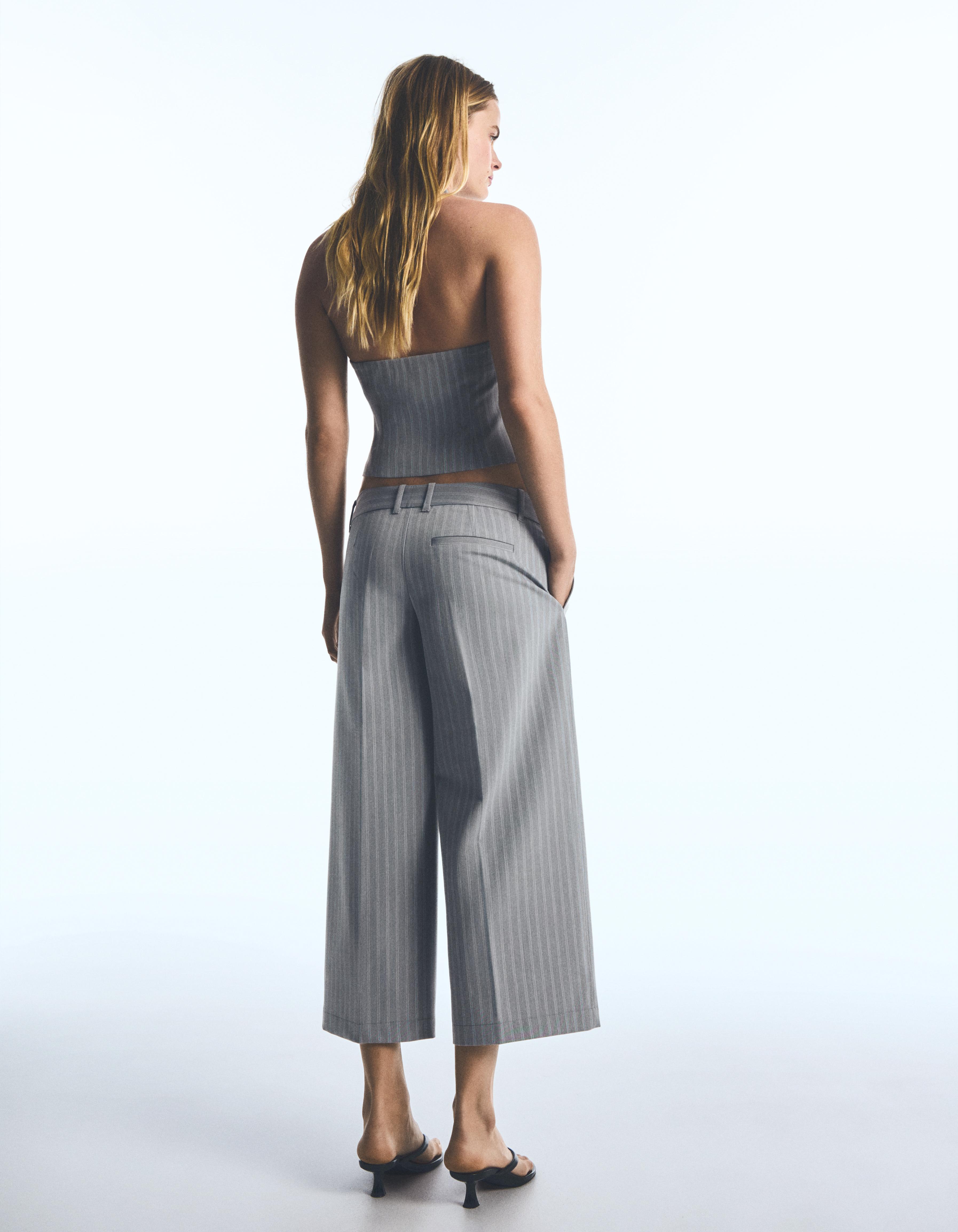 Straight-leg capris — Grey
