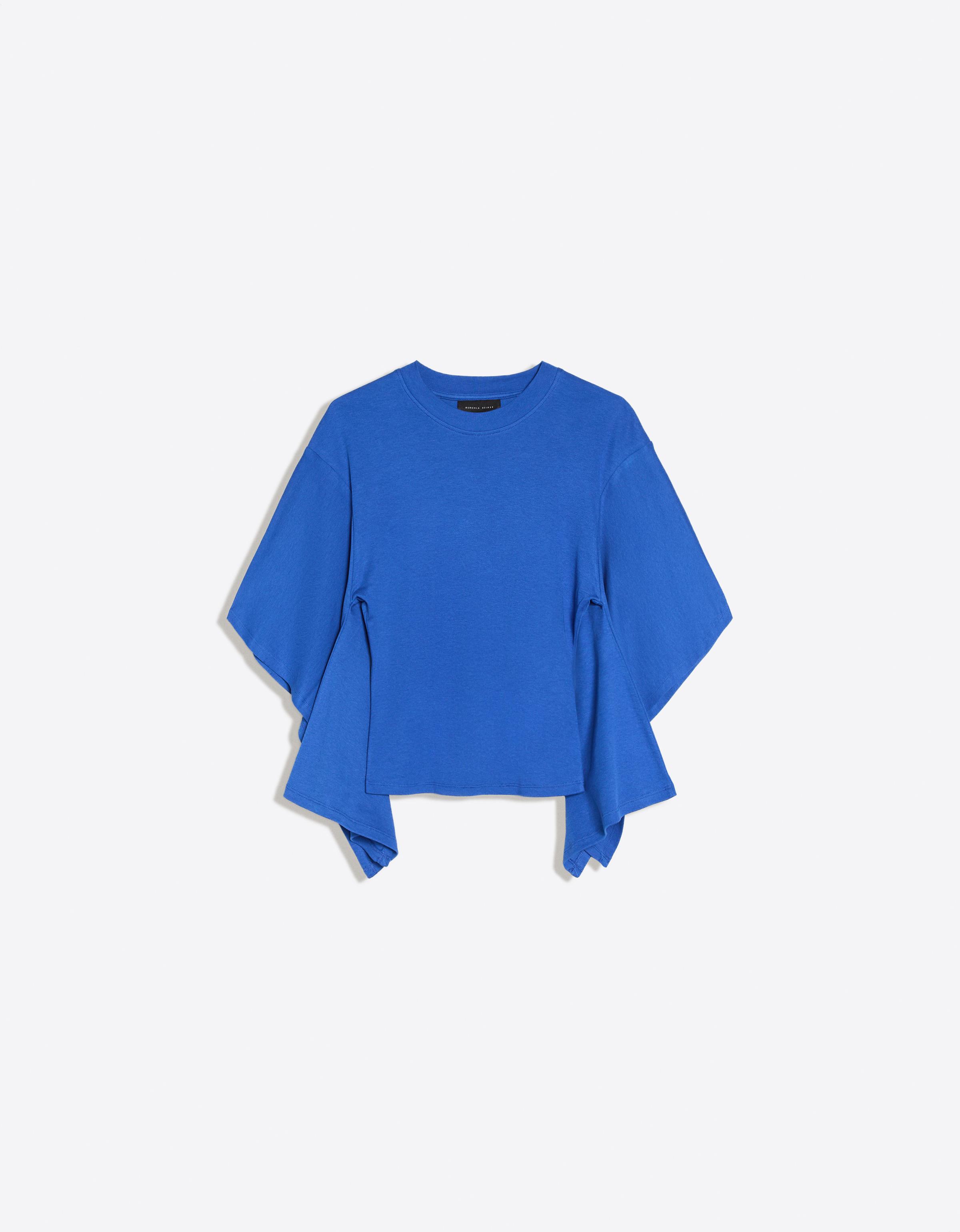 Short sleeve cape T-shirt — Blue
