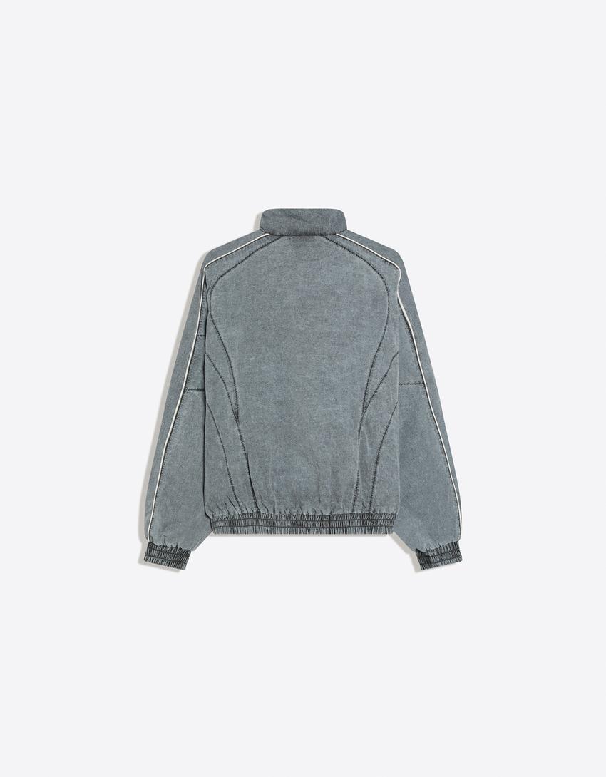 Washed technical jacket-Grey