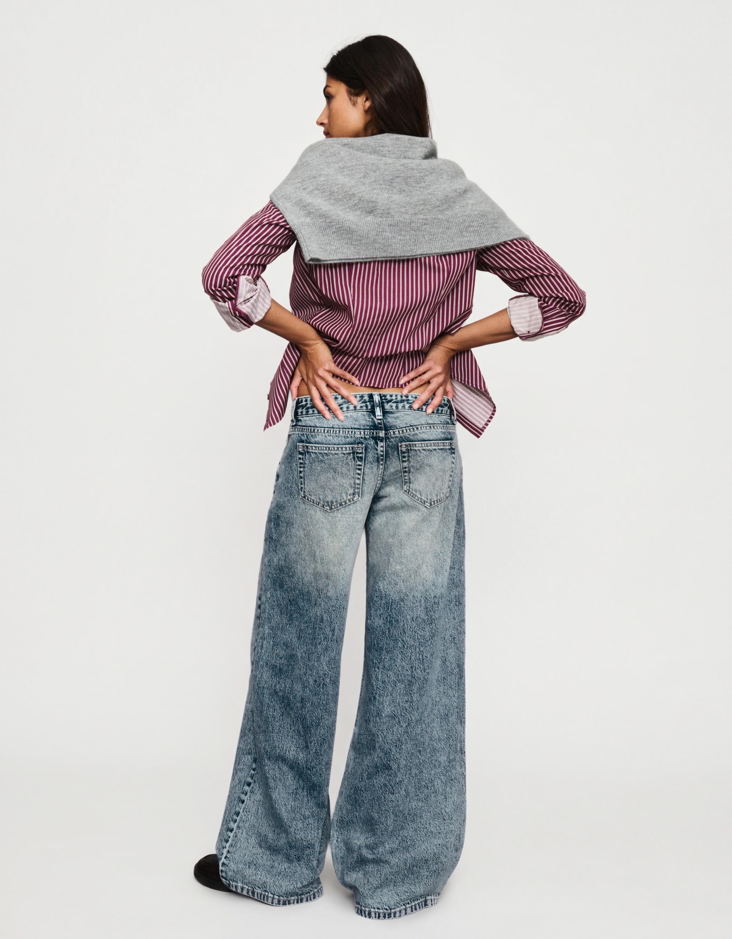 Geniş paça düşük bel jean - Görsel 141