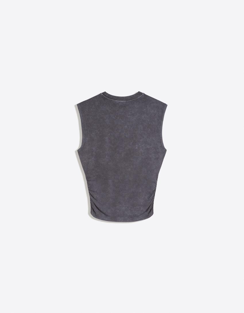 Camiseta sin mangas print-Gris