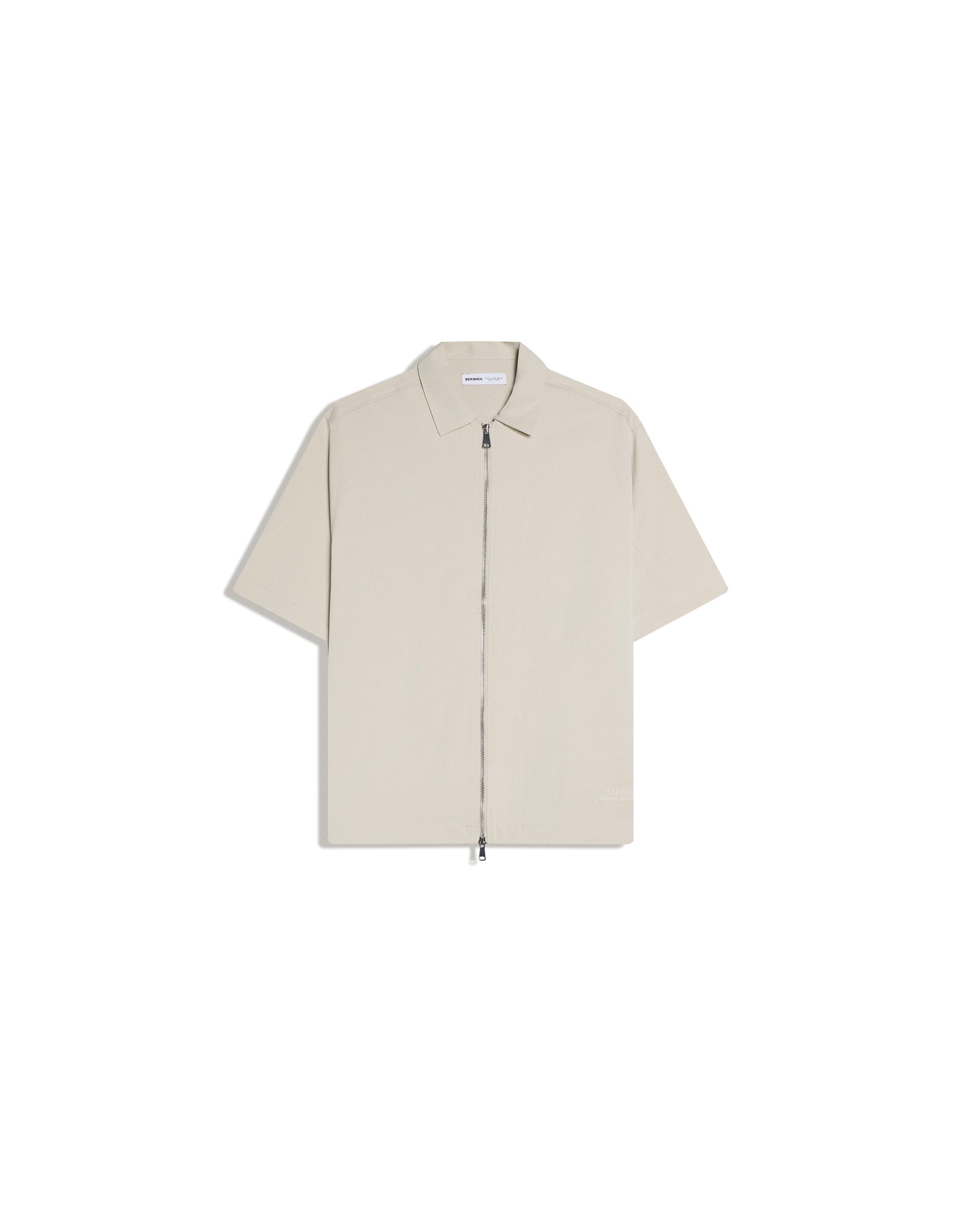 Fluid boxy short sleeve shirt — Stone