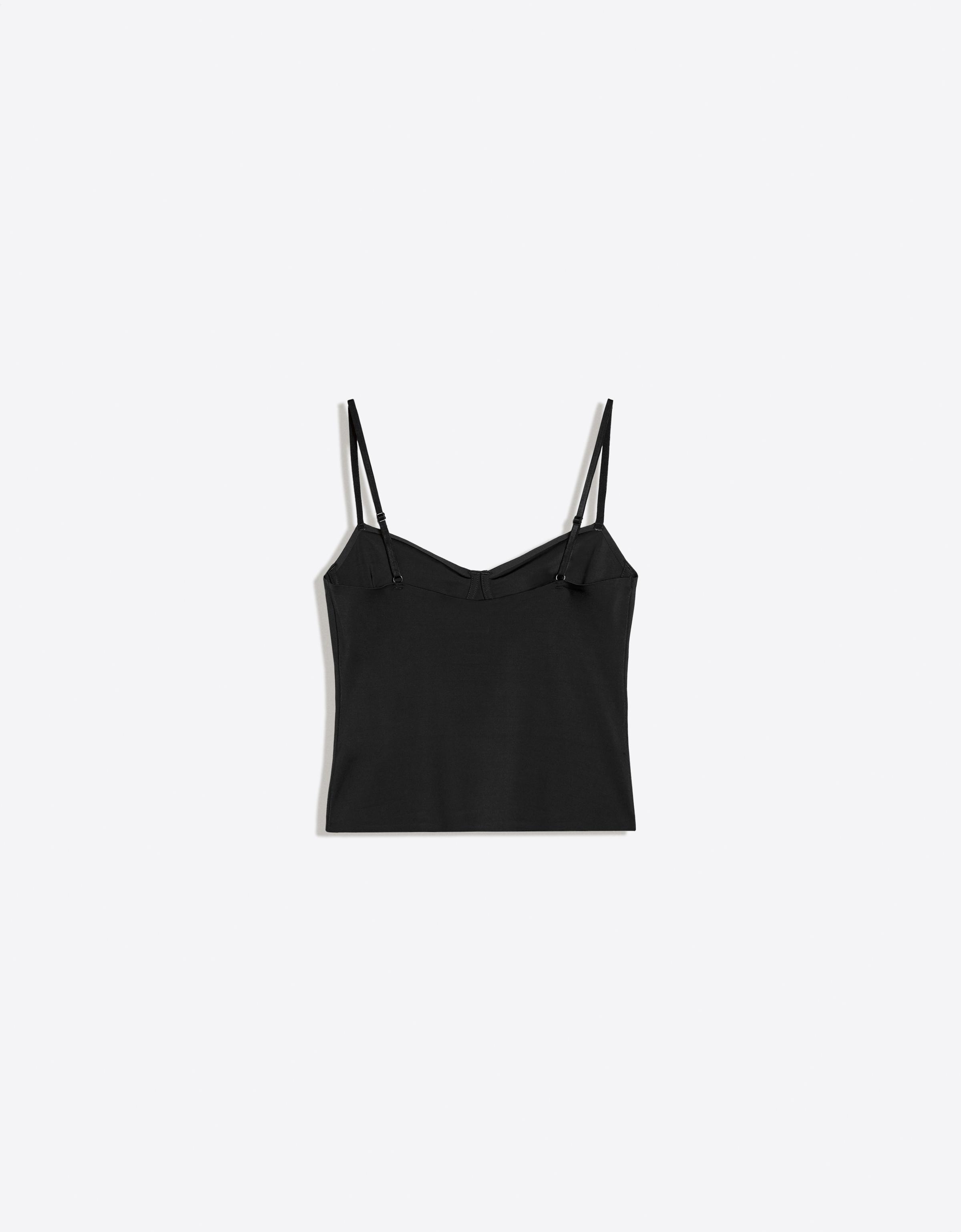 Sweetheart neckline camisole top — Black