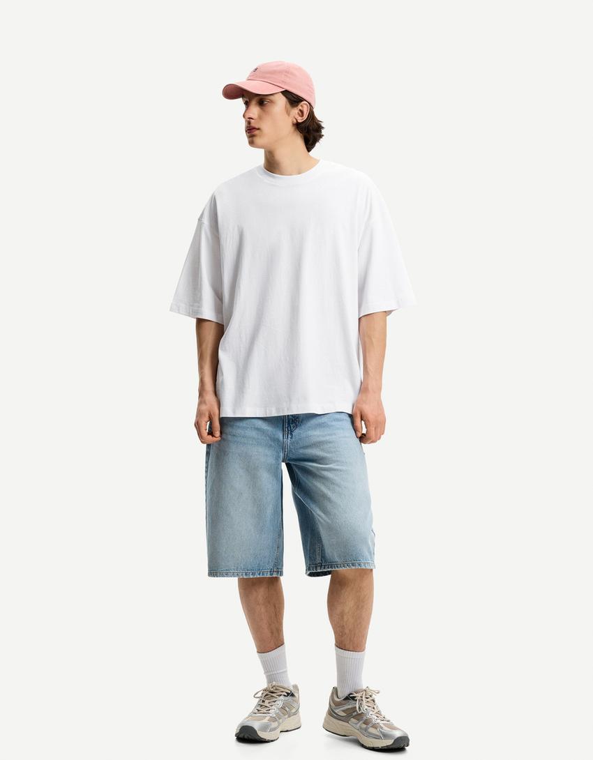 Maglietta a maniche corte oversize-Bianco