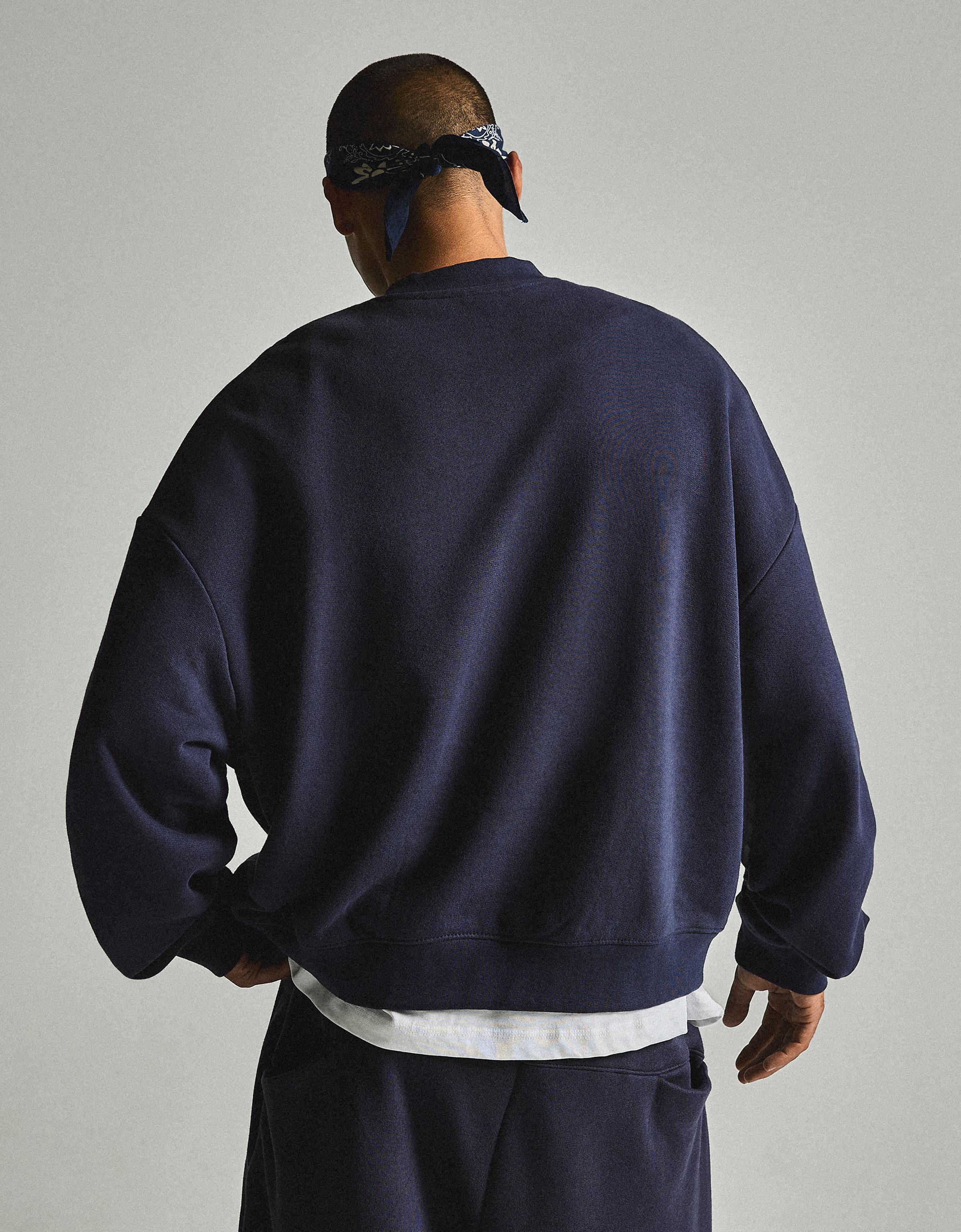 ZOO YORK patch round neck sweatshirt — Dark blue