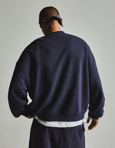 ZOO YORK patch round neck sweatshirt — Dark blue 2