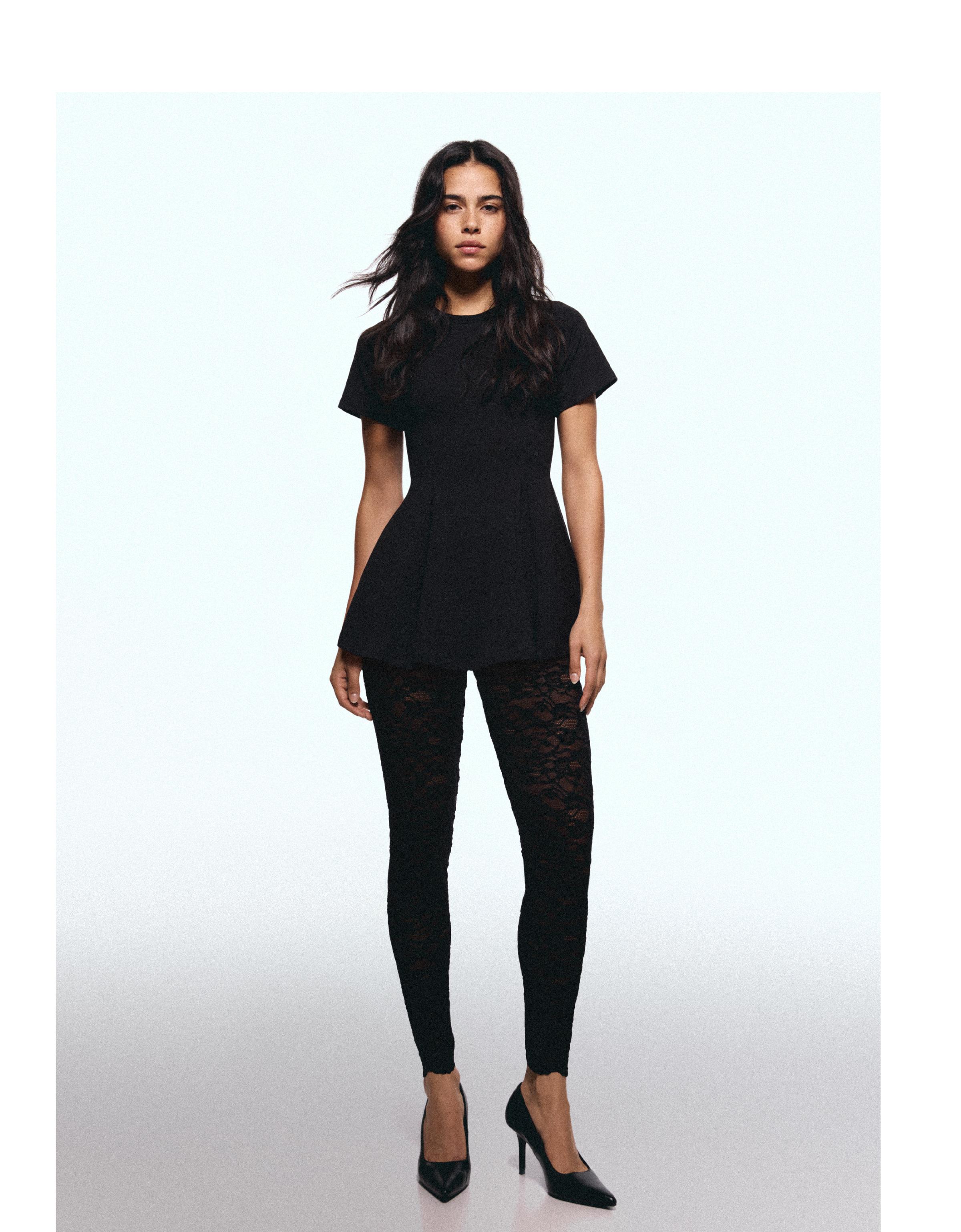 Bershka Dantelli tayt pantolon görsel 8