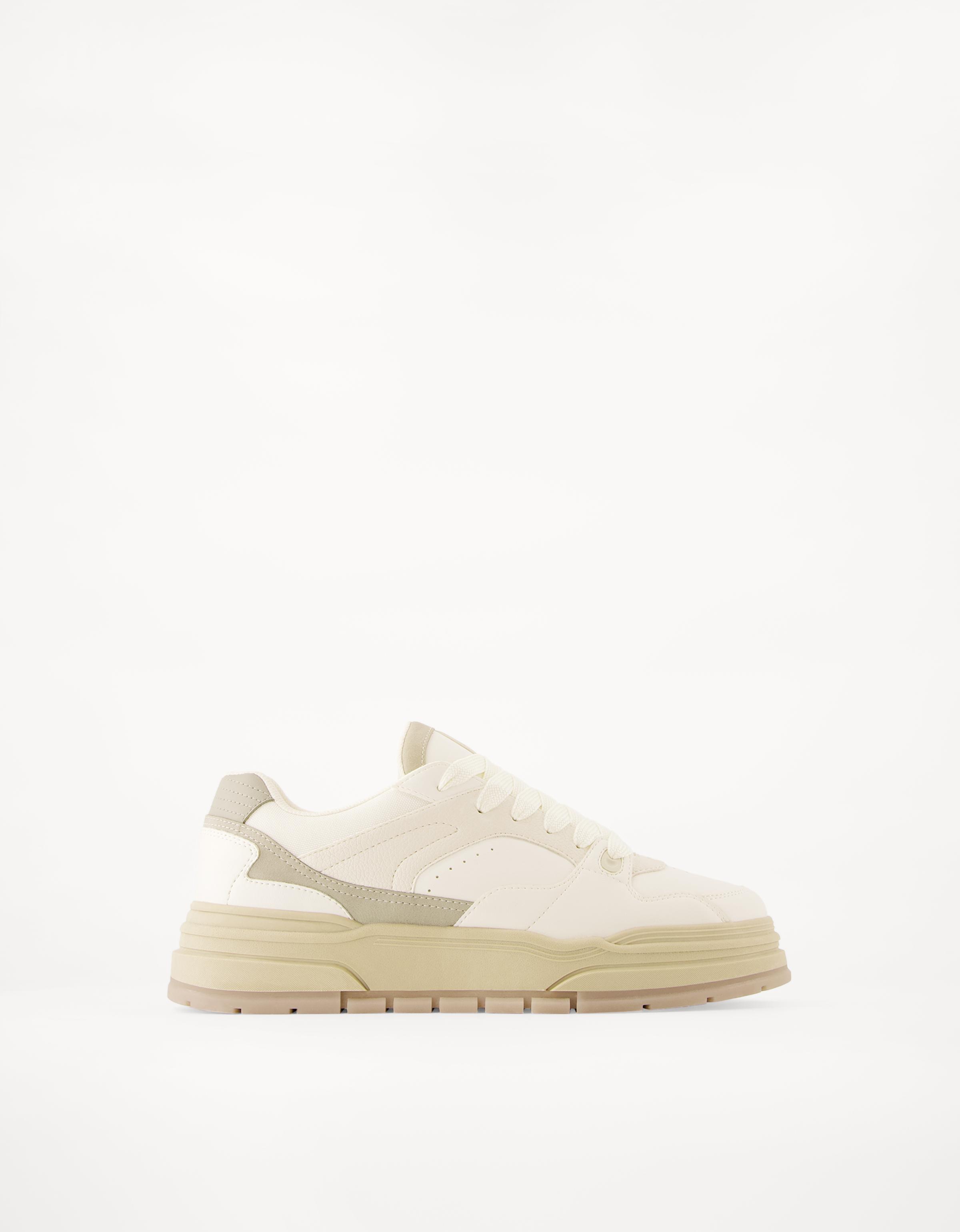 Bershka Sneaker Mit Dicker Sohle Herren 39 Weiss
