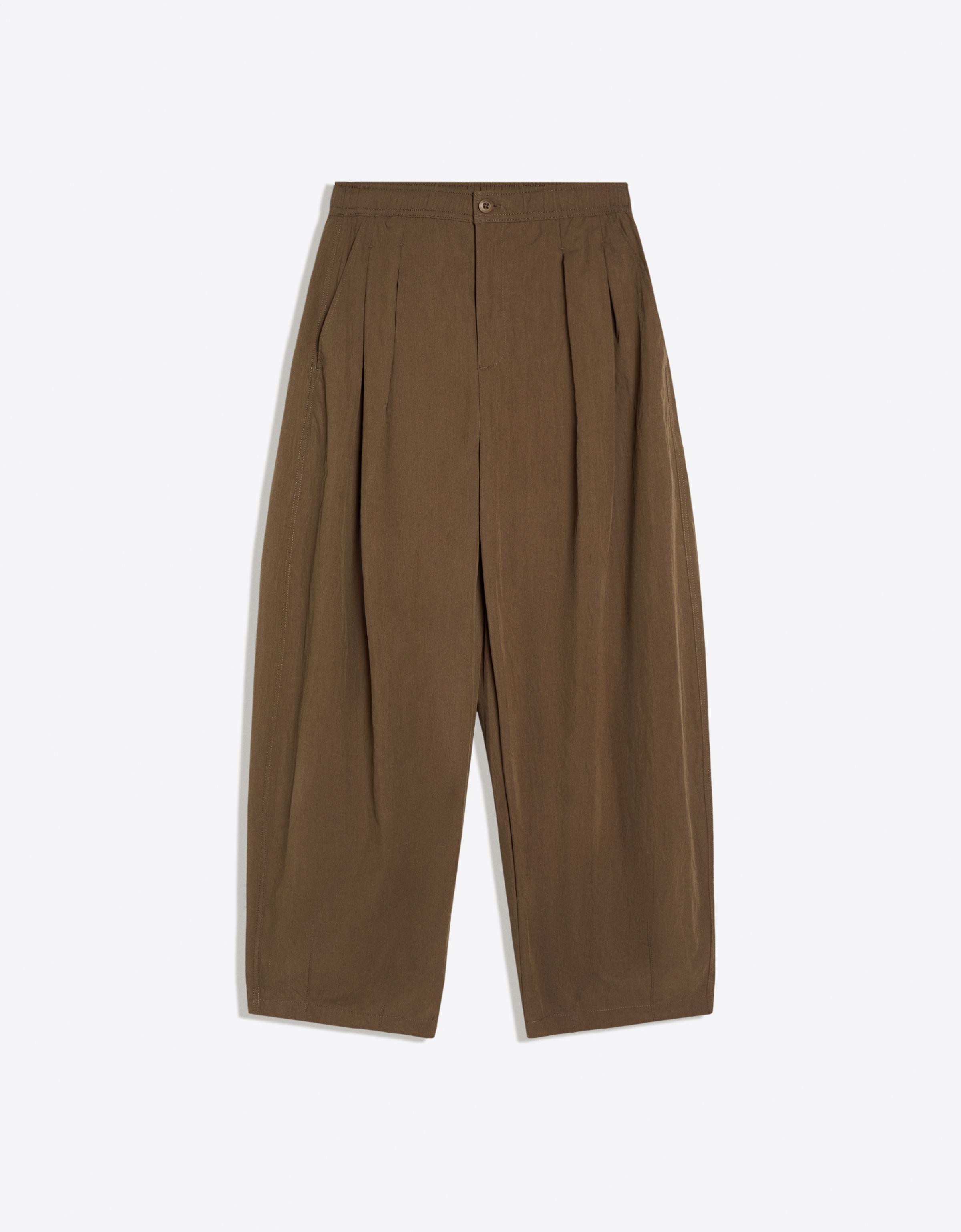 Technical cropped volume trousers — Brown