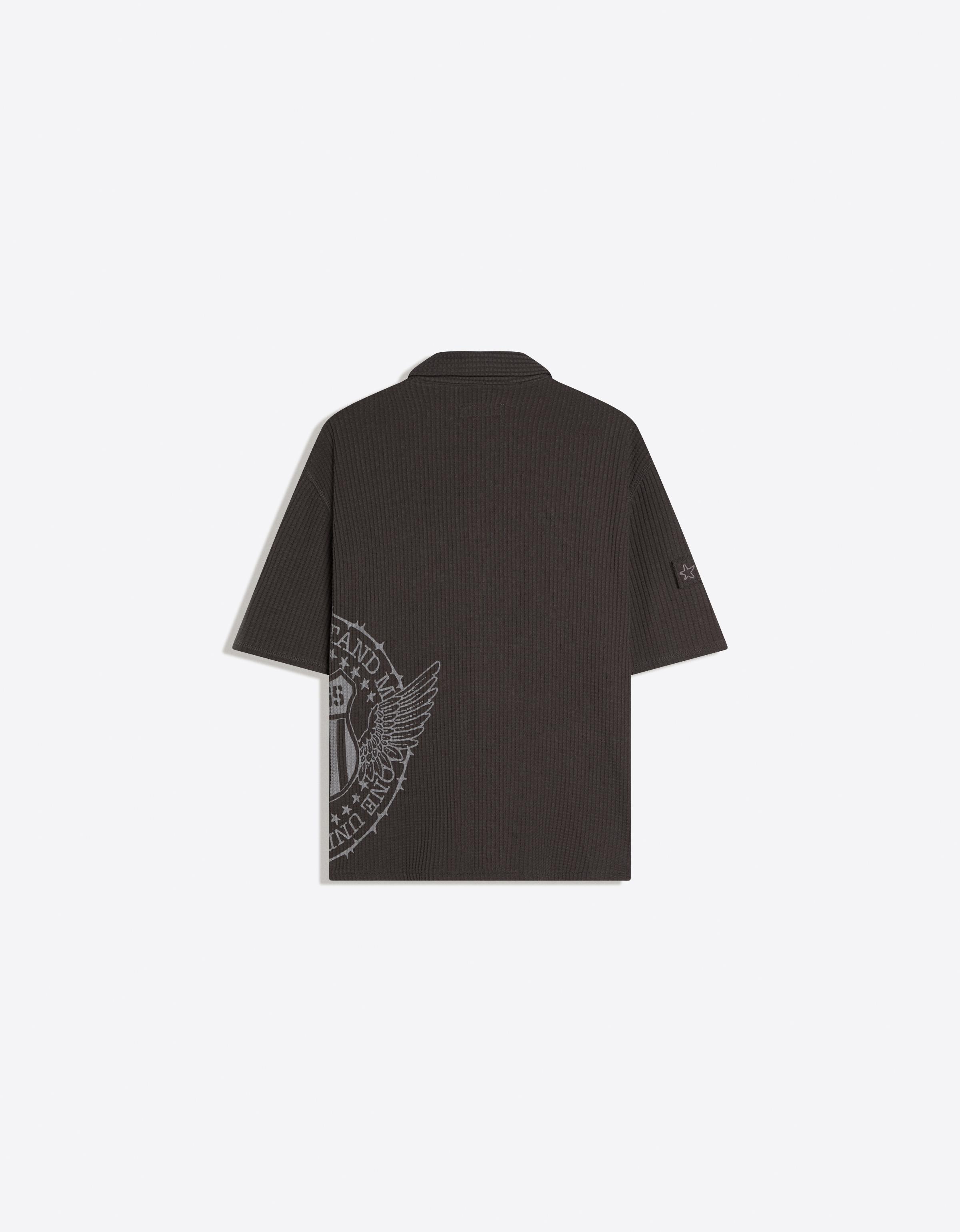 Relaxed fit gofre kumaş gömlek